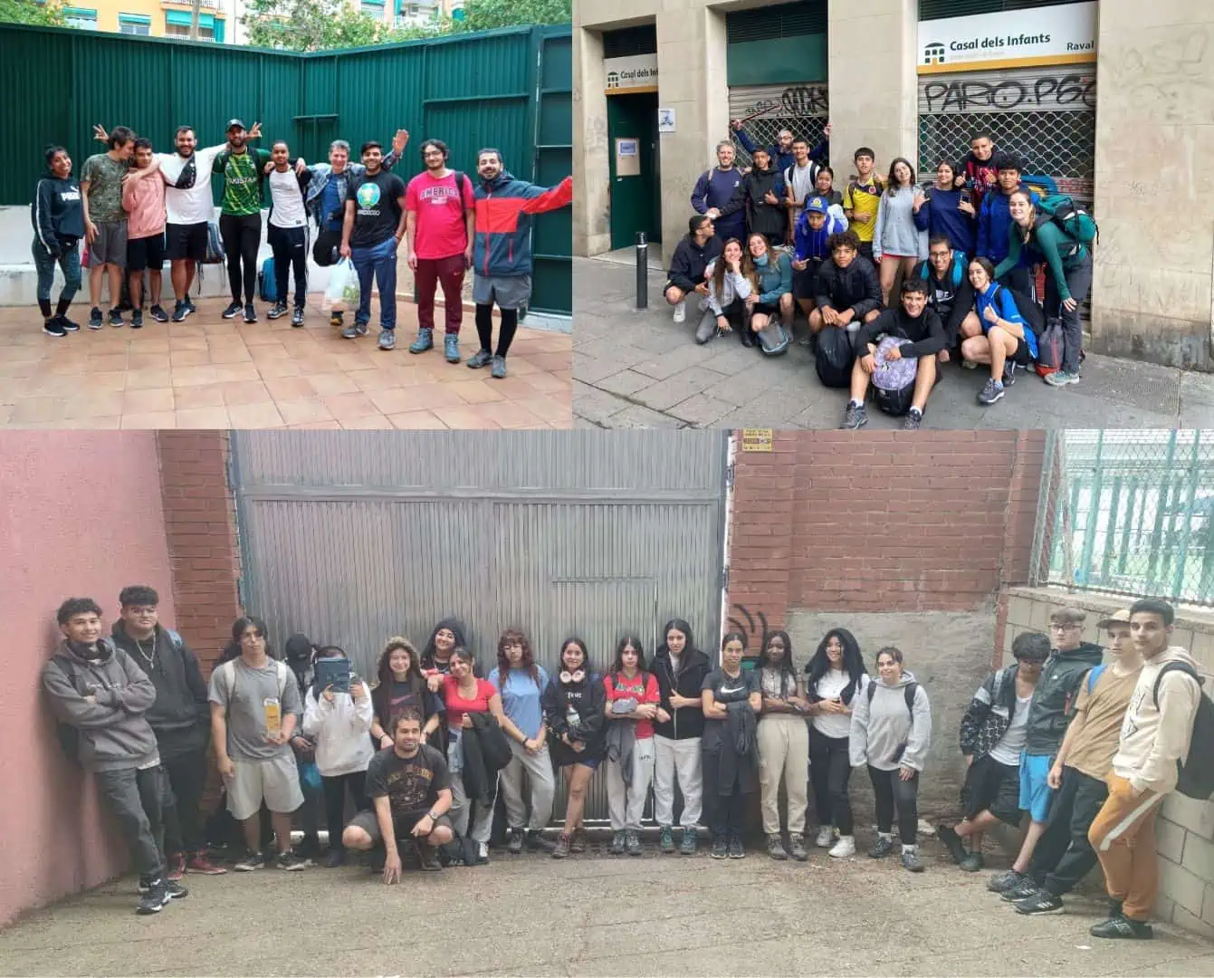 Nois i noies del Casal dels Infants preparats per anar fins a Montserrat a peu.