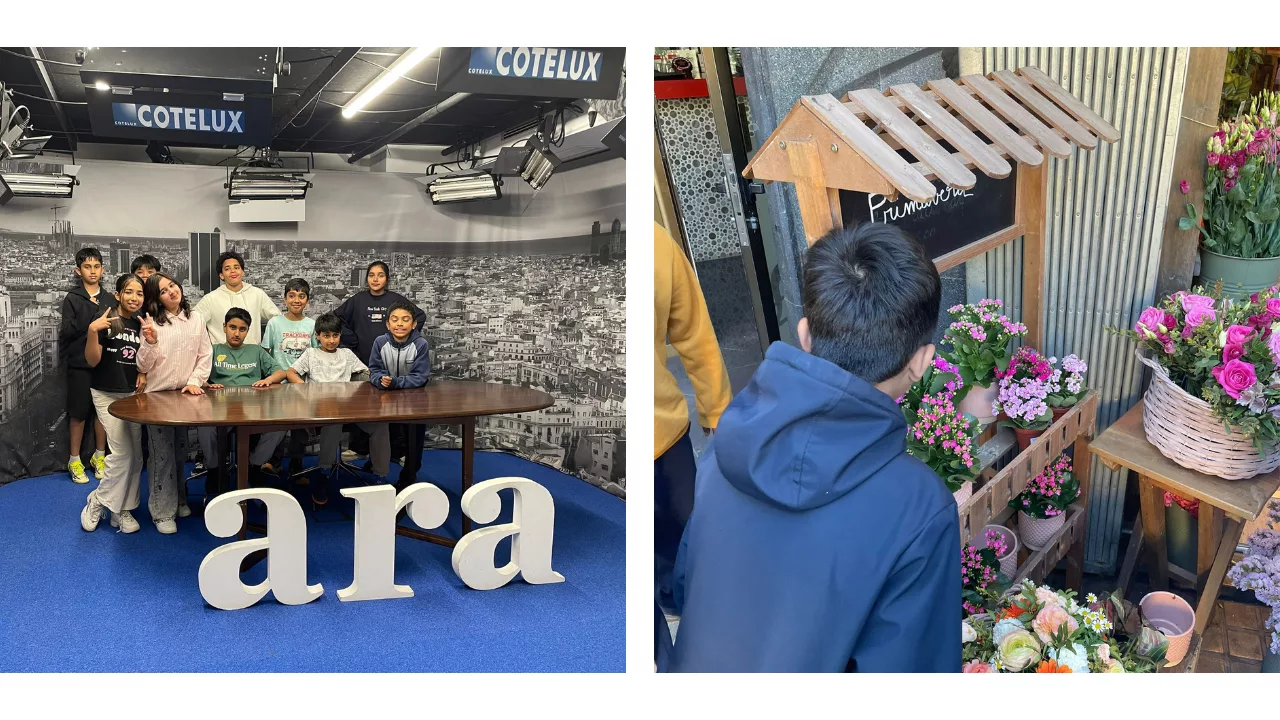 Visites a la redacció del diari Ara i una floristeria del barri del Raval.